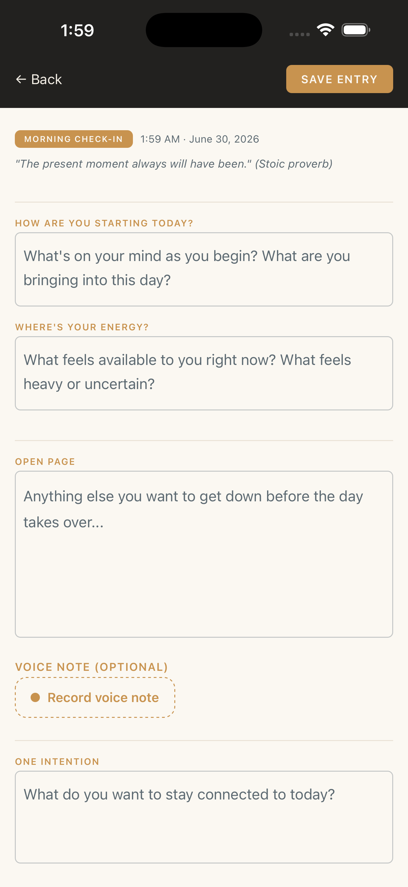 The Founded app — Your Record